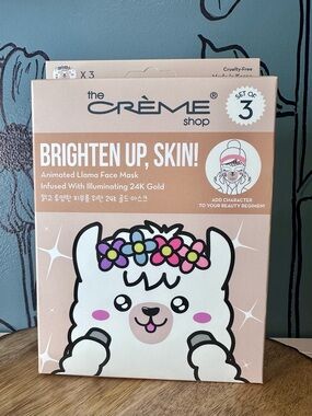 The Crème Shop Brighten Up, Skin! Animated Llama Face Mask (Set of 3)
